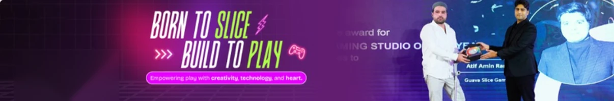 Guava Slice Games LinkedIn banner: Born to slice, build to play